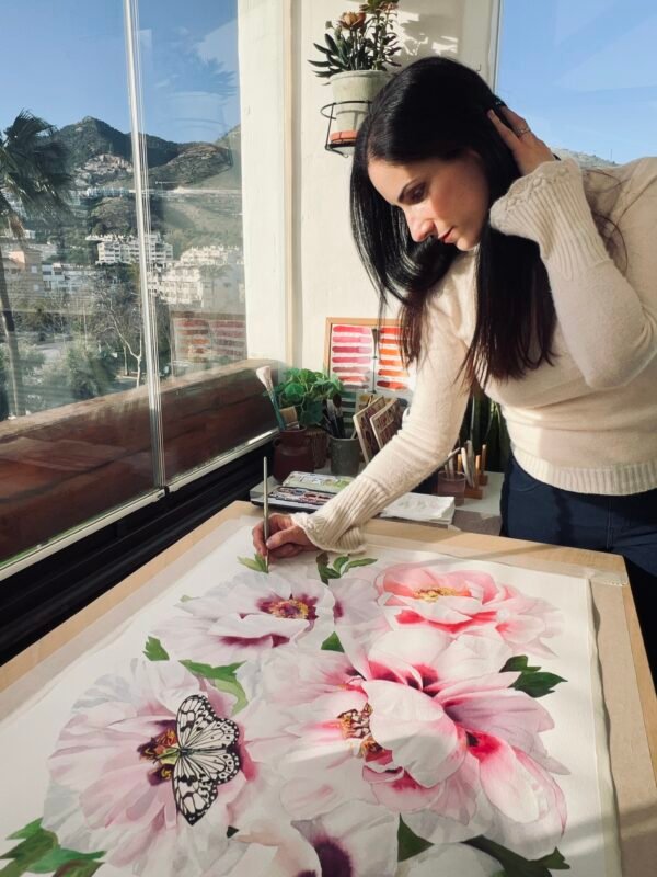 Crisálida en el jardín